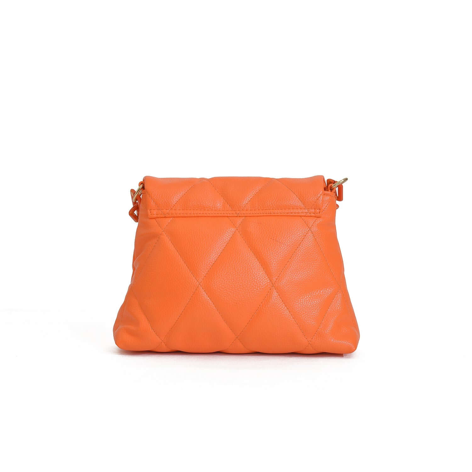 Glamelvara Quilted Luxe Chain Orange Bag
