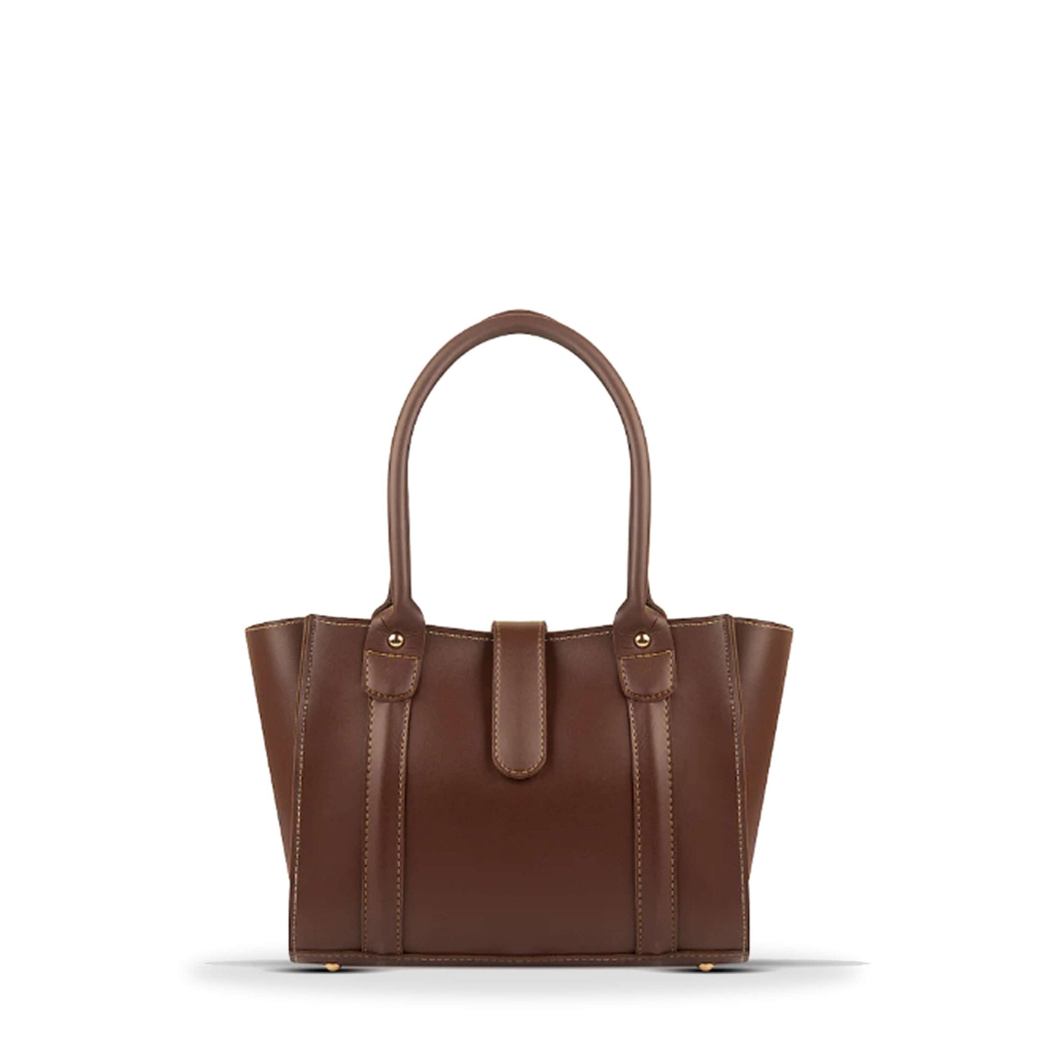 Glamelvara Classic Brown Structured Tote